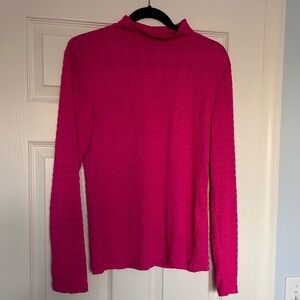 Sanctuary Hot Pink Ribbed Long Sleeve Top